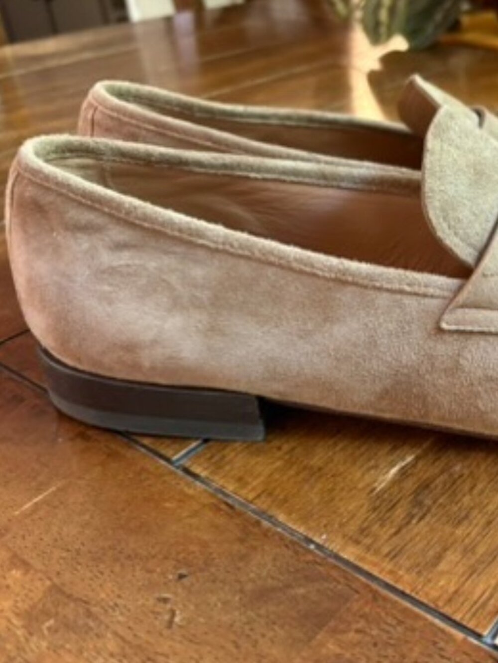 SALVATORE FERRAGAMO Ecru Suede Men's Tasseled Slip-on loafer shoes 10.5 - Picture 4 of 9